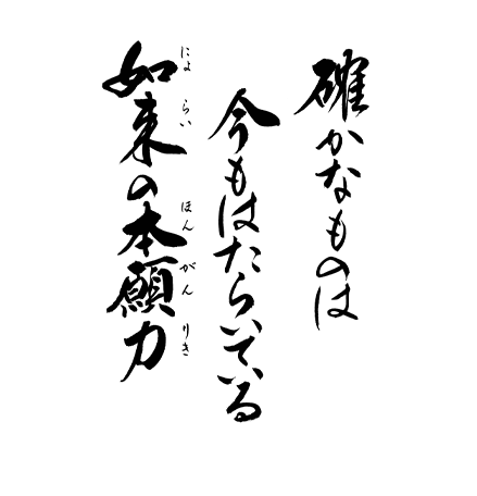 確かなものは　今もはたらいてる　如来の本願力